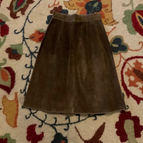 Darling, True Vintage 1970’s Genuine Leather snap button brown skirt - Picture 8 of 12